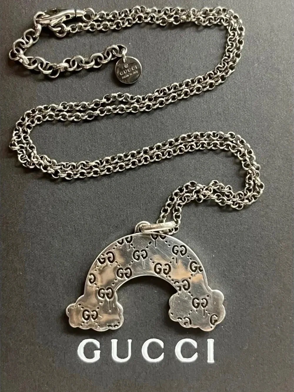 Gucci Rainbow Pendant Chain Silver 925 - Picture 5 of 7